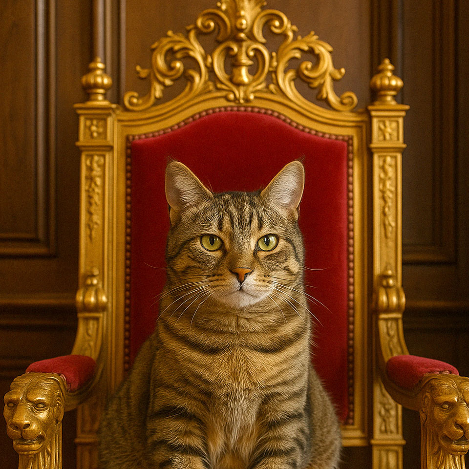 cat on throne