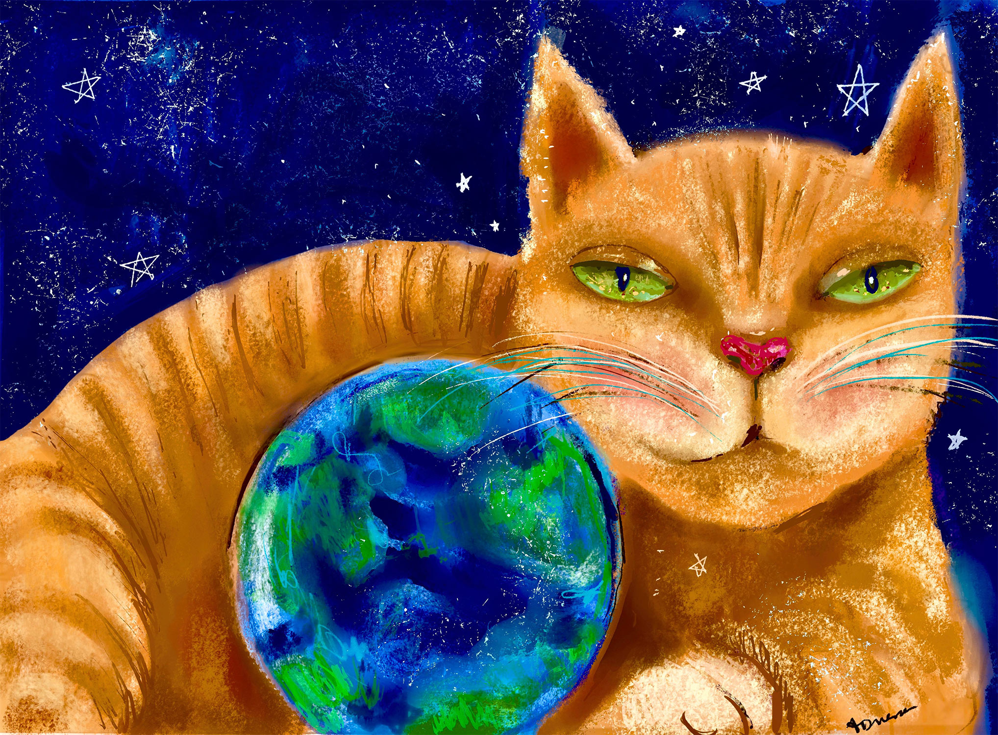 cat world domination art