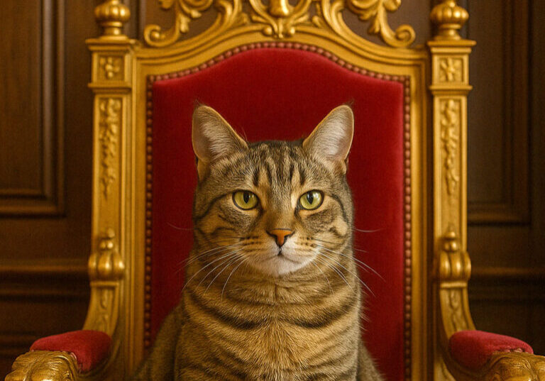 cat on throne